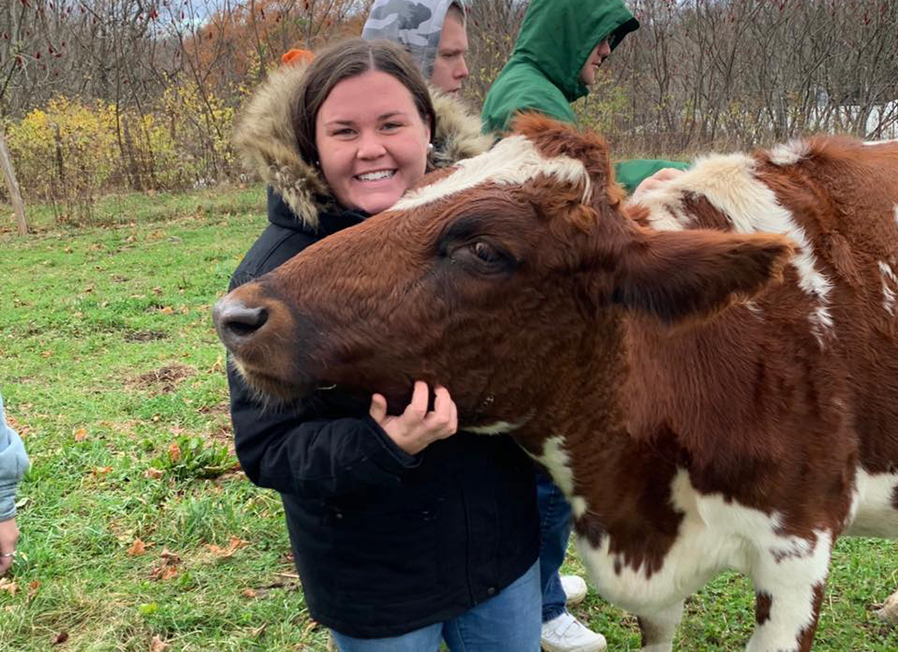 Maggie Hogan and cow