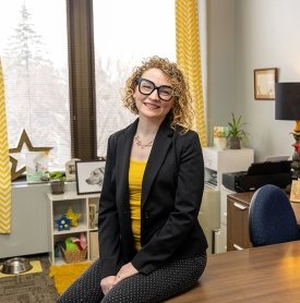 Kate Austin of Advocate in her office