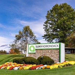 SUNY Adirondack sign entrance in the fall