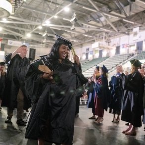 Students leave commencement