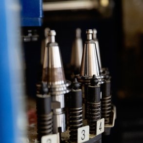 Close-up image of equipment in an advanced manufacturing shop