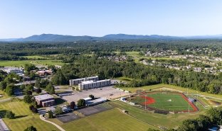 SUNY Adirondack is seen from a helicopter