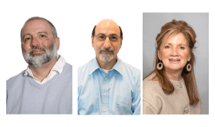 From left, Naftali Rottenstreich, Ph.D., professor of English; Michael Sauro, adjunct instructor; and Patti Jo Tennyson are the 2026 Chancellor's Award winners.