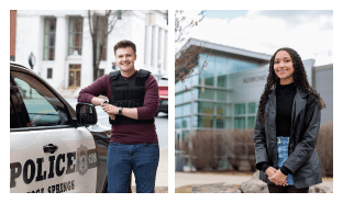 Lucas Van Dyke, left, and Audrina Hill, right, were honored with SUNY Chancellor's Awards for Student Excellence in 2026.