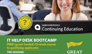 Image for news article SUNY Adirondack offers free IT Help Desk Bootcamp