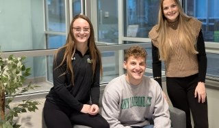 Image for news article Trifecta: Triplets find second home at SUNY Adirondack