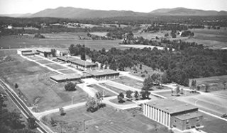 Aerial photo of campus from 1969