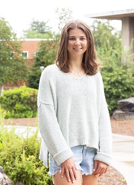 ECCA student Ava Pirozzolo is seen on SUNY Adirondack's campus