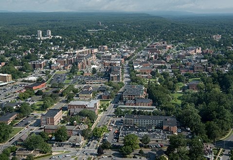 Saratoga Springs is seen from a helicopter