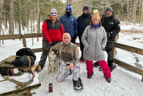 Veterans take a snowshoeing trip together