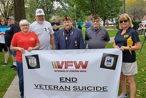 Veterans walk in a Suicide Awareness event