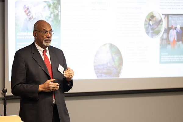 Aaron Mair speaks at SUNY Adirondack